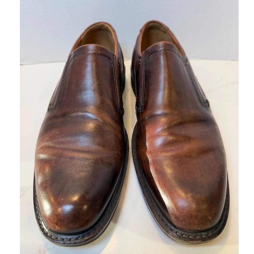 ECCO Helsinki Mens Brown Leather Slip On Loafers Shoes EU 42 US 8-8.5